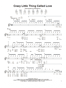 page one of Crazy Little Thing Called Love (Easy Guitar)