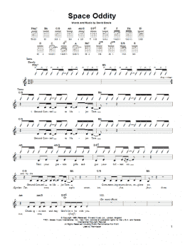 page one of Space Oddity (Easy Guitar)