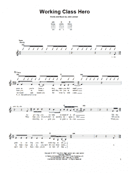 page one of Working Class Hero (Easy Guitar)