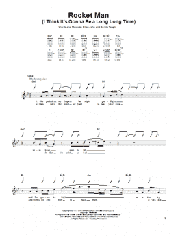 page one of Rocket Man (I Think It's Gonna Be A Long Long Time) (Easy Guitar)