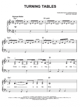 page one of Turning Tables (Easy Piano)