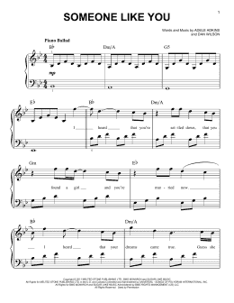 page one of Someone Like You (Easy Piano)