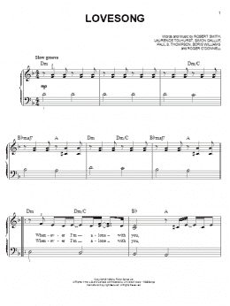 page one of Lovesong (Easy Piano)