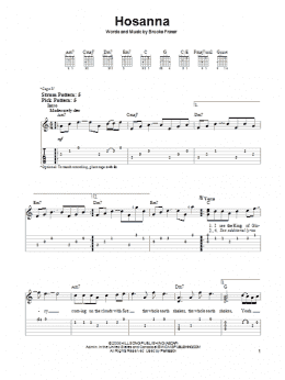 page one of Hosanna (Easy Guitar Tab)