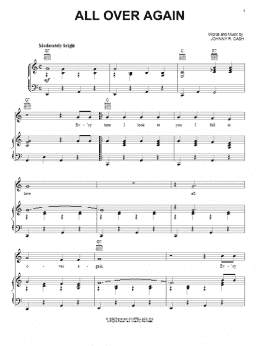 page one of All Over Again (Piano, Vocal & Guitar Chords (Right-Hand Melody))