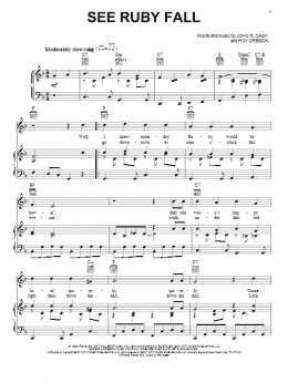 page one of See Ruby Fall (Piano, Vocal & Guitar Chords (Right-Hand Melody))