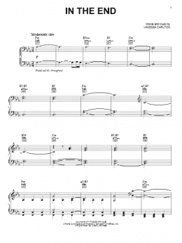 page one of In The End (Piano, Vocal & Guitar Chords (Right-Hand Melody))