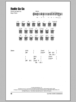 page one of Radio Ga Ga (Guitar Chords/Lyrics)