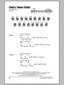 page one of Flash's Theme (Flash) (Guitar Chords/Lyrics)