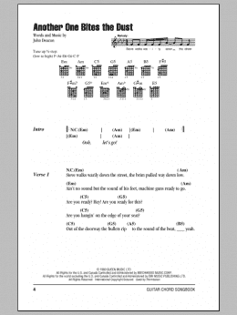 page one of Another One Bites The Dust (Guitar Chords/Lyrics)