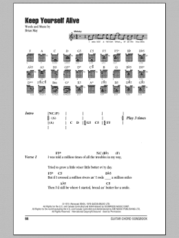 page one of Keep Yourself Alive (Guitar Chords/Lyrics)