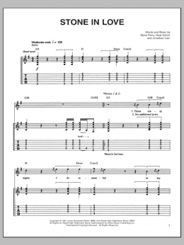 page one of Stone In Love (Guitar Tab)