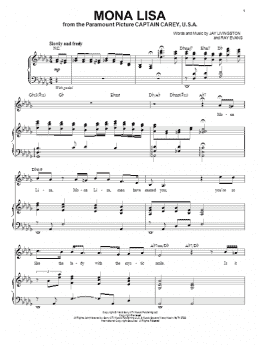 page one of Mona Lisa (Piano & Vocal)