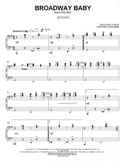 page one of Broadway Baby (Piano Duet)