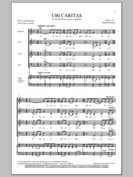 page one of Ubi Caritas (SATB Choir)