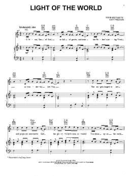 page one of Light Of The World (Piano, Vocal & Guitar Chords (Right-Hand Melody))