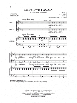 page one of Let's Twist Again (2-Part Choir)