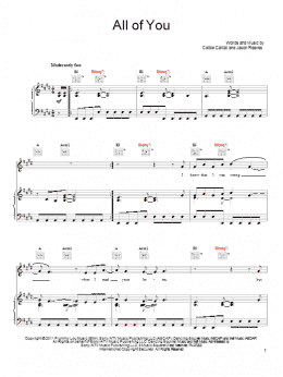 page one of All Of You (Piano, Vocal & Guitar Chords (Right-Hand Melody))