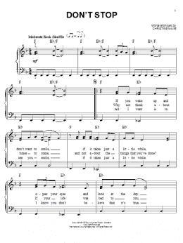 page one of Don't Stop (Easy Piano)