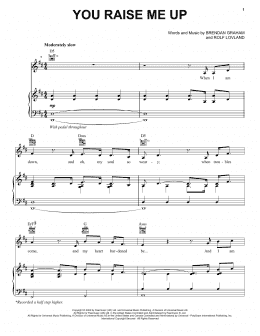 page one of You Raise Me Up (Piano, Vocal & Guitar Chords (Right-Hand Melody))