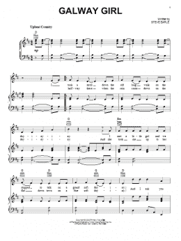 page one of Galway Girl (Piano, Vocal & Guitar Chords (Right-Hand Melody))