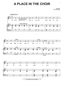 page one of A Place In The Choir (Piano, Vocal & Guitar Chords (Right-Hand Melody))