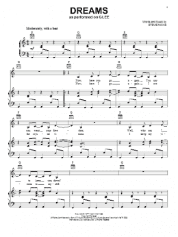 page one of Dreams (Piano, Vocal & Guitar Chords (Right-Hand Melody))