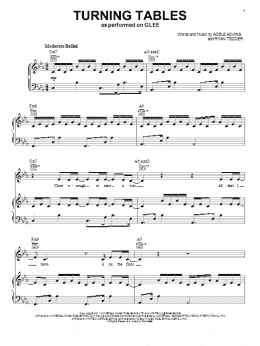 page one of Turning Tables (Piano, Vocal & Guitar Chords (Right-Hand Melody))