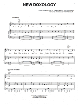 page one of New Doxology (Piano, Vocal & Guitar Chords (Right-Hand Melody))