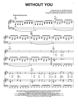 page one of Without You (Piano, Vocal & Guitar Chords (Right-Hand Melody))