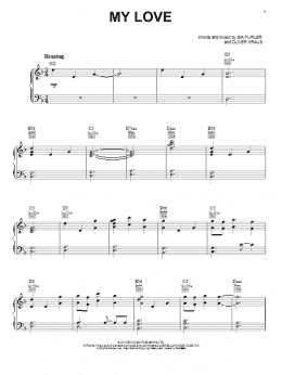 page one of My Love (Piano, Vocal & Guitar Chords (Right-Hand Melody))