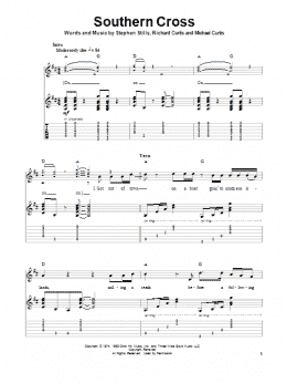 page one of Southern Cross (Guitar Tab (Single Guitar))