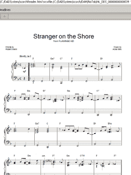 page one of Stranger On The Shore (Easy Piano)