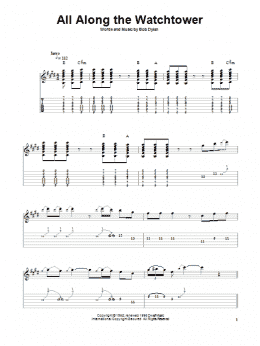 page one of All Along The Watchtower (Easy Guitar Tab)