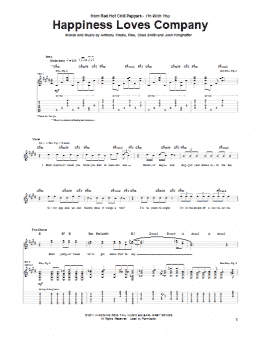 page one of Happiness Loves Company (Guitar Tab)