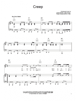 page one of Creep (Piano, Vocal & Guitar Chords (Right-Hand Melody))