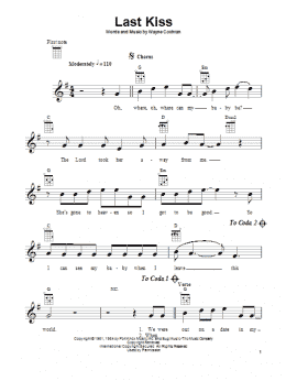 page one of Last Kiss (Ukulele)