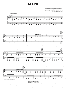 page one of Alone (Piano, Vocal & Guitar Chords (Right-Hand Melody))