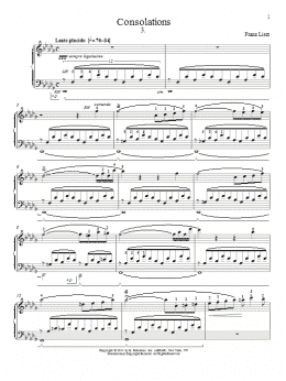 page one of Consolation No. 3 (Piano Solo)