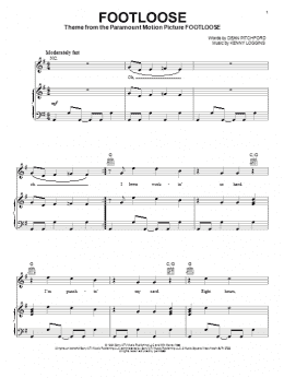 page one of Footloose (Piano, Vocal & Guitar Chords (Right-Hand Melody))