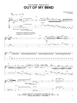 page one of Out Of My Mind (Guitar Tab)