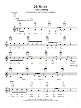 page one of 26 Miles (Santa Catalina) (Ukulele)