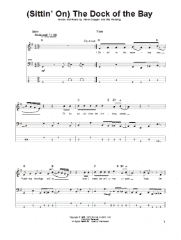 page one of (Sittin' On) The Dock Of The Bay (Bass Guitar Tab)