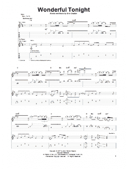 page one of Wonderful Tonight (Guitar Tab)