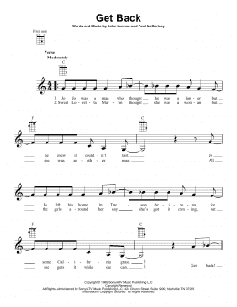 page one of Get Back (Ukulele)