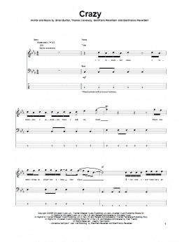 page one of Crazy (Bass Guitar Tab)