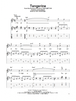 page one of Tangerine (Solo Guitar)