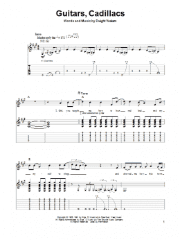 page one of Guitars, Cadillacs (Guitar Tab (Single Guitar))