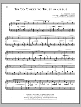 page one of 'Tis So Sweet To Trust In Jesus (Piano Solo)