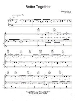 page one of Better Together (Piano, Vocal & Guitar Chords (Right-Hand Melody))